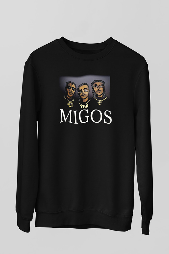 Migos Siyah Unisex Sweatshirt