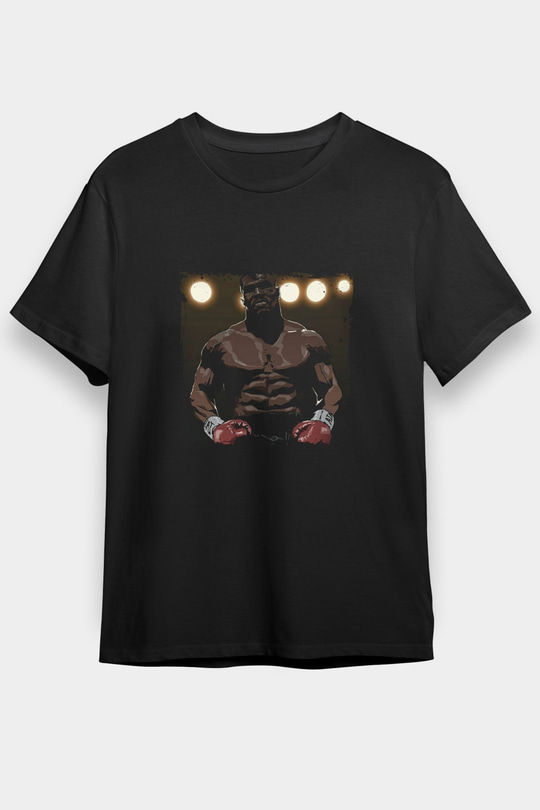 Mike Tyson Baskılı Unisex Siyah Tişört
