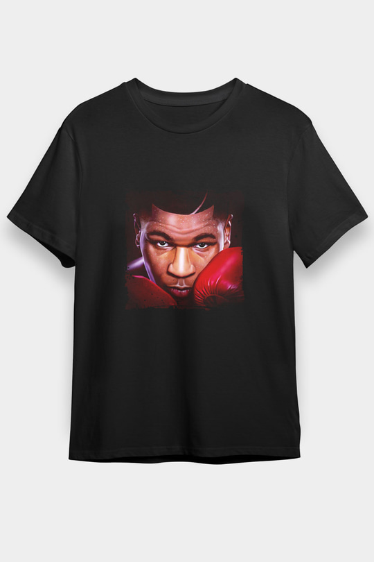 Mike Tyson Baskılı Unisex Siyah Tişört