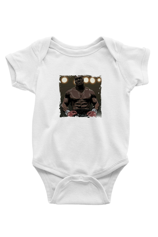 Mike Tyson Unisex Baskılı Beyaz Bebek Body - Zıbın