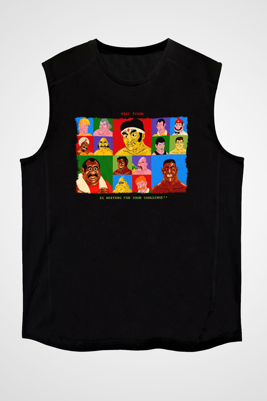 Mike Tysons Punch-Out! Siyah Unisex  Kolsuz Tişört