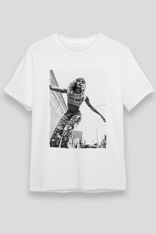 Miley Cyrus Baskılı Unisex Beyaz Tişört - Tshirt