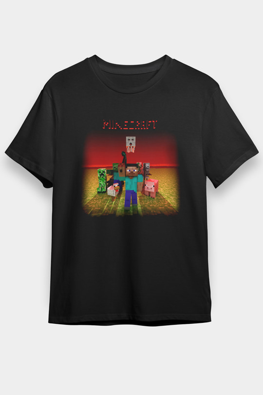 Minecraft Siyah Unisex Tişört T-Shirt