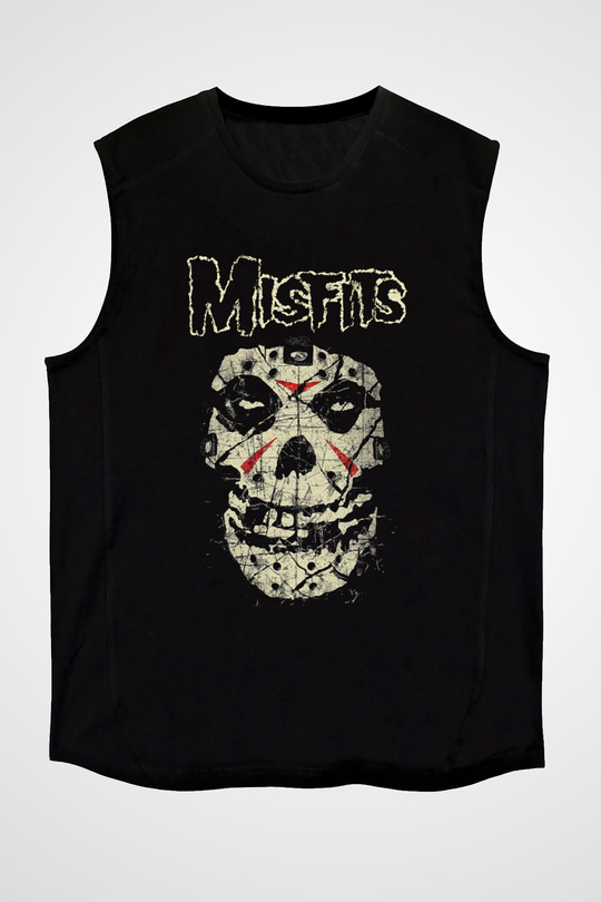 Misfits Siyah Unisex Kolsuz Tişört