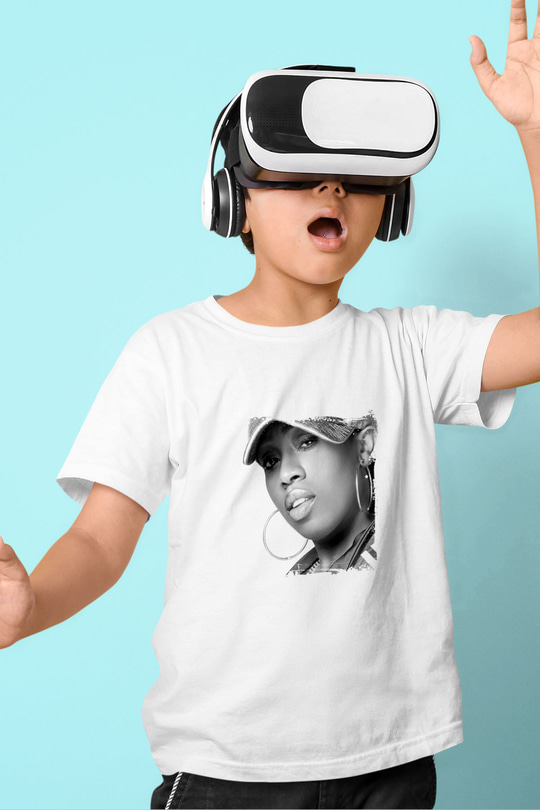 Missy Elliott Baskılı Unisex Beyaz Çocuk Tişört