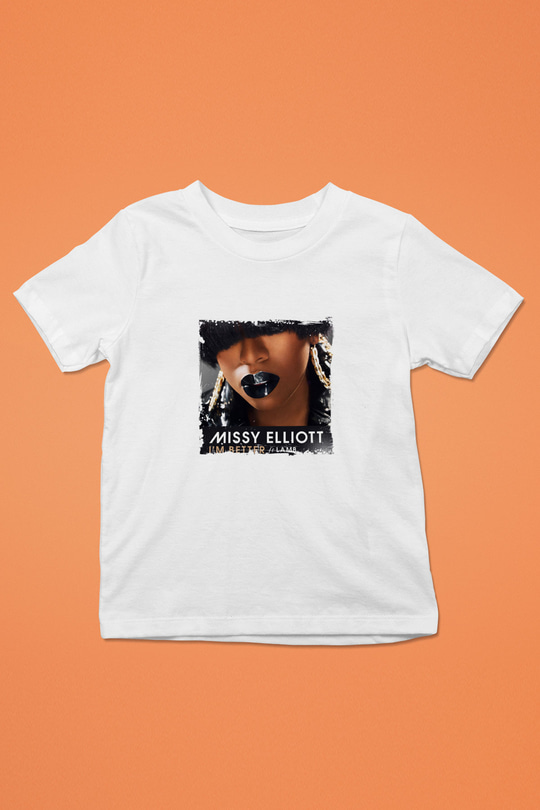 Missy Elliott Baskılı Unisex Beyaz Çocuk Tişört