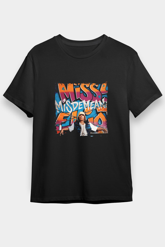 Missy Elliott Baskılı Unisex Siyah Tişört