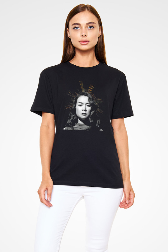 Mitski Baskılı Baskılı Unisex Siyah Tişört - Tshirt