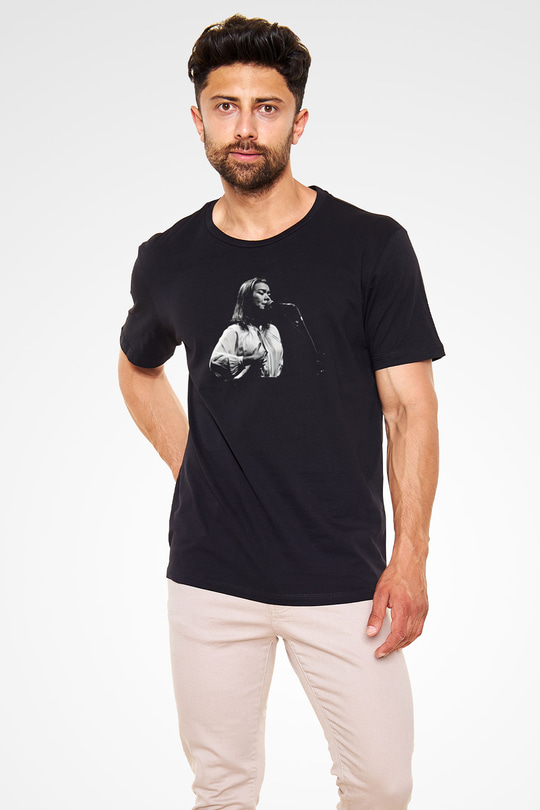 Mitski Baskılı Baskılı Unisex Siyah Tişört - Tshirt