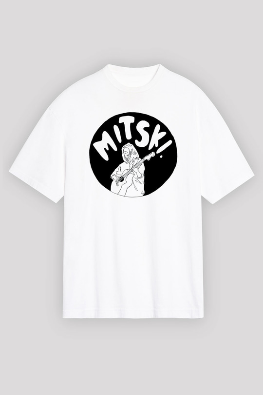 Mitski Baskılı Beyaz Unisex Oversize Tişört - Tshirt