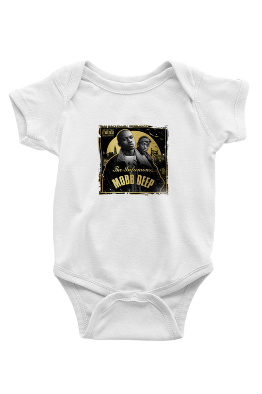 Mobb Deep Baskılı Unisex Beyaz Bebek Body - Zıbın