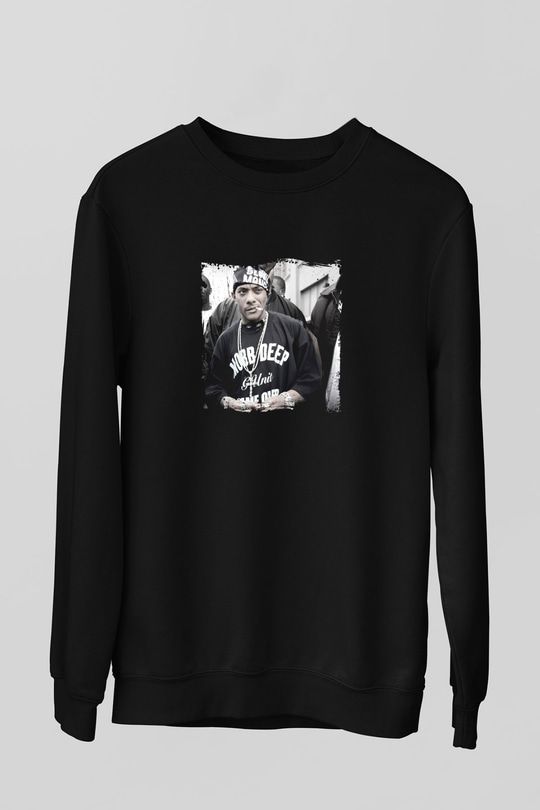 Mobb Deep Baskılı Unisex Siyah Sweatshirt