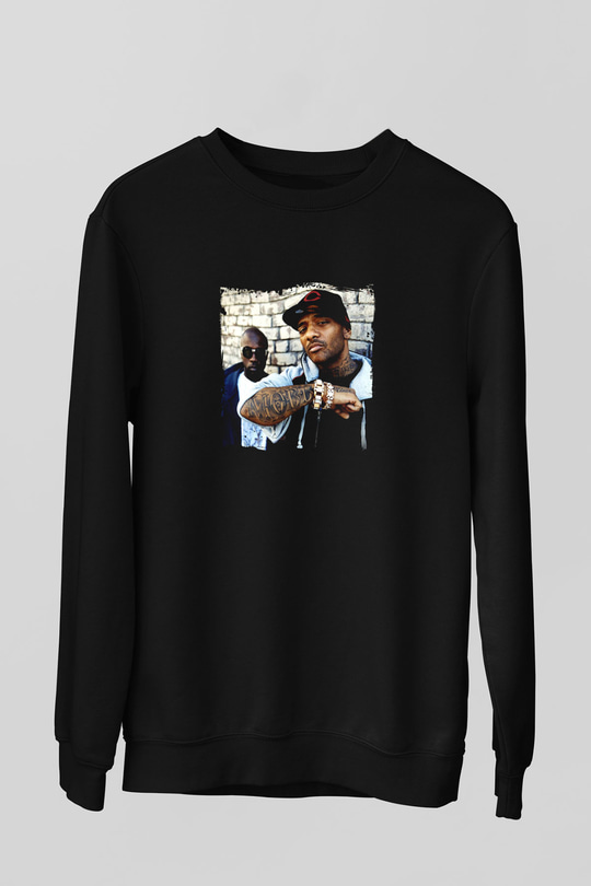 Mobb Deep Baskılı Unisex Siyah Sweatshirt