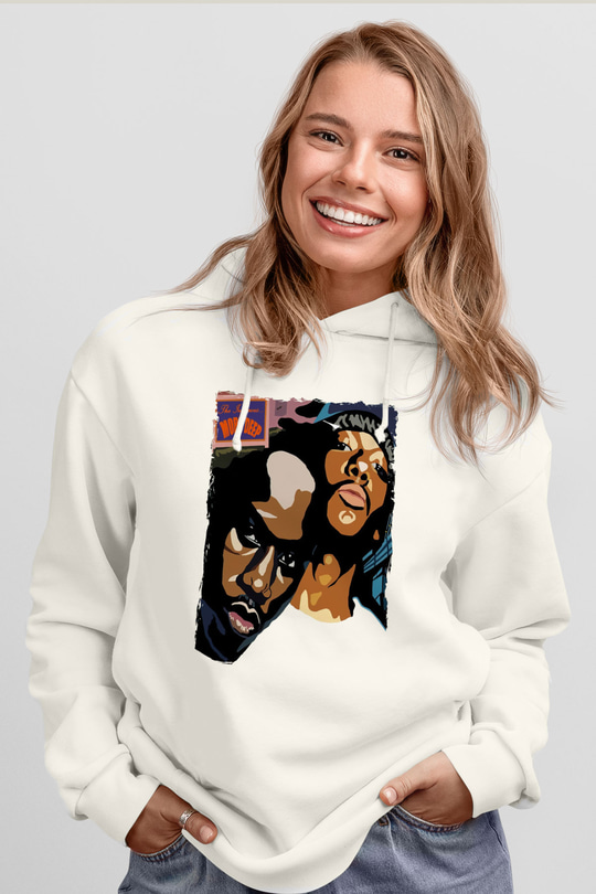 Mobb Deep Beyaz Unisex Kapüşonlu Sweatshirt