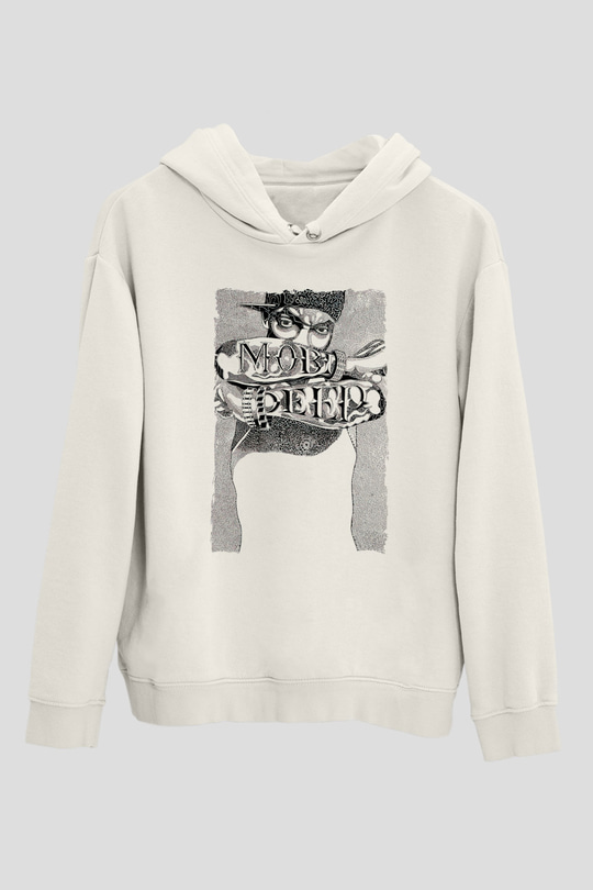 Mobb Deep Beyaz Unisex Kapüşonlu Sweatshirt