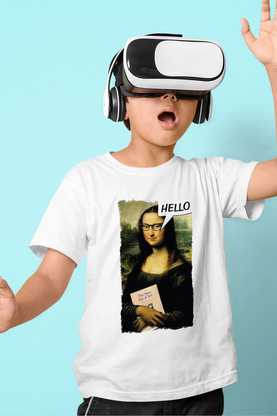 Mona Lisa Beyaz Unisex Çocuk Tişört