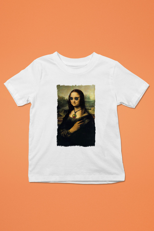Mona Lisa Beyaz Unisex Çocuk Tişört