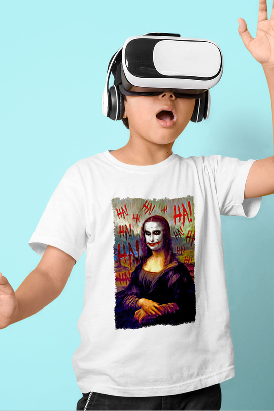 Mona Lisa Beyaz Unisex Çocuk Tişört