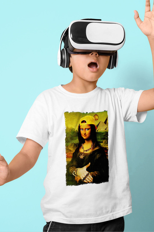 Mona Lisa Beyaz Unisex Çocuk Tişört