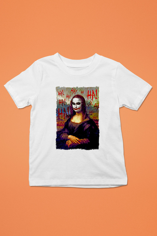 Mona Lisa Beyaz Unisex Çocuk Tişört