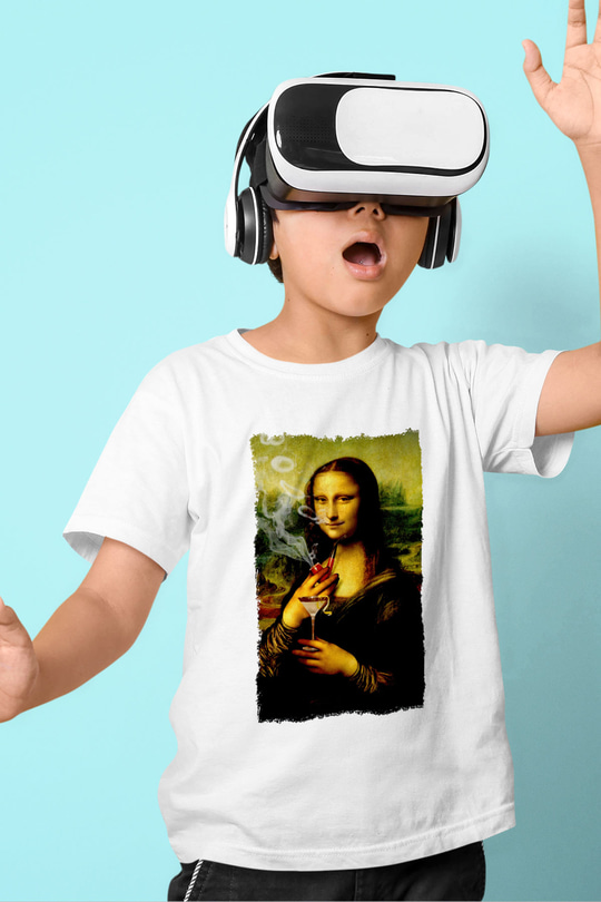 Mona Lisa Beyaz Unisex Çocuk Tişört