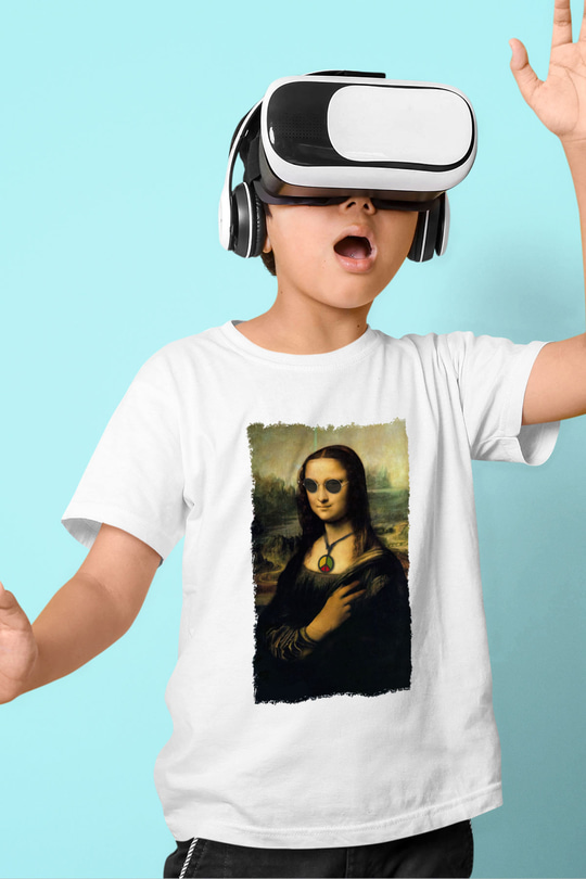 Mona Lisa Beyaz Unisex Çocuk Tişört