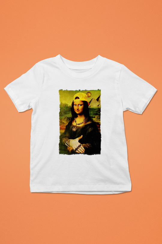 Mona Lisa Beyaz Unisex Çocuk Tişört
