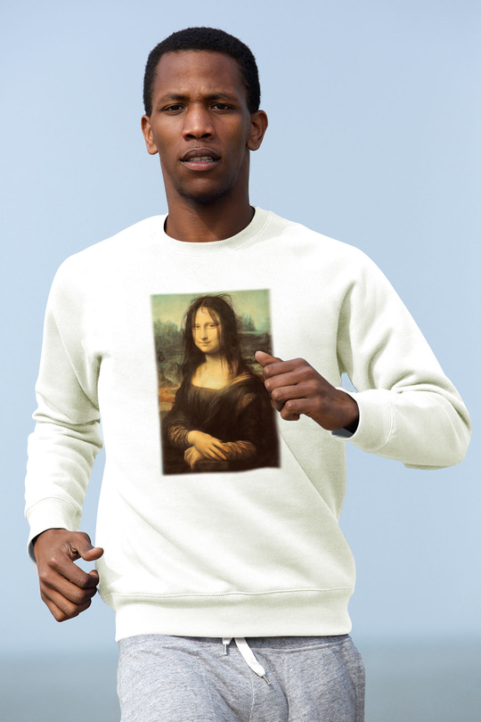Mona Lisa Beyaz Unisex Sweatshirt