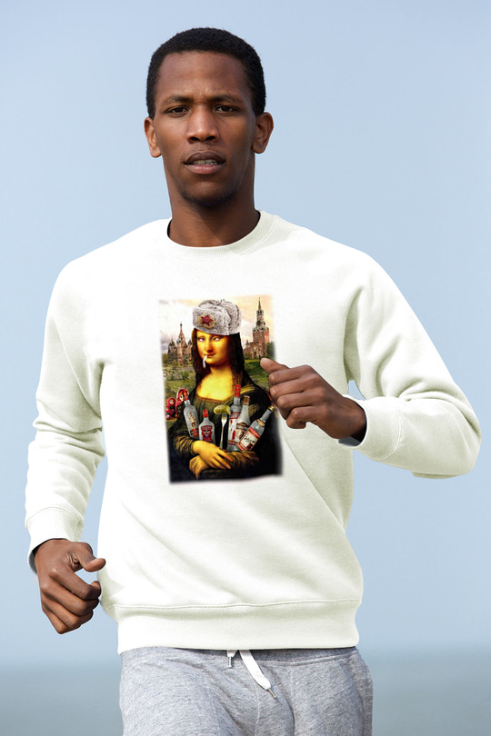 Mona Lisa Beyaz Unisex Sweatshirt
