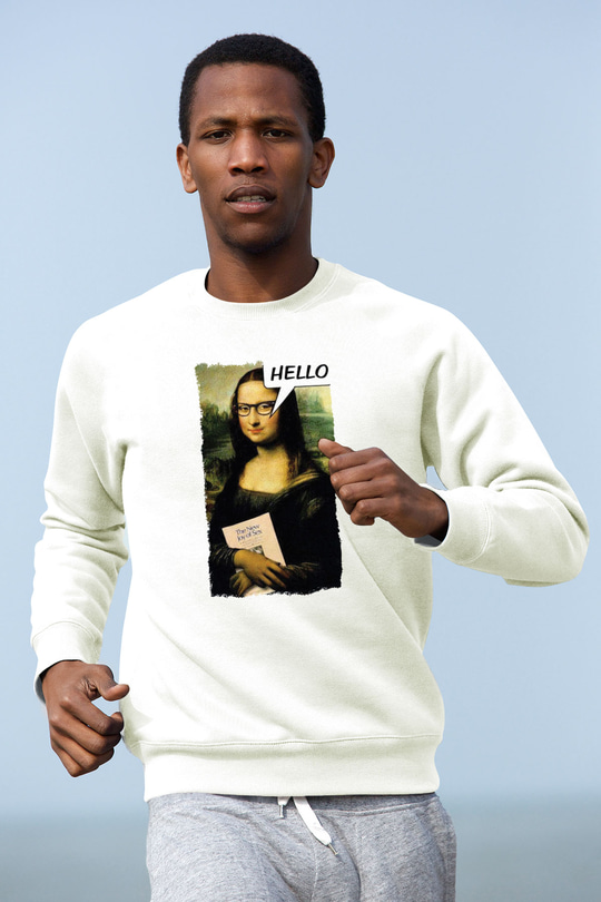 Mona Lisa Beyaz Unisex Sweatshirt