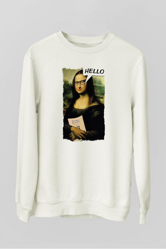 Mona Lisa Beyaz Unisex Sweatshirt