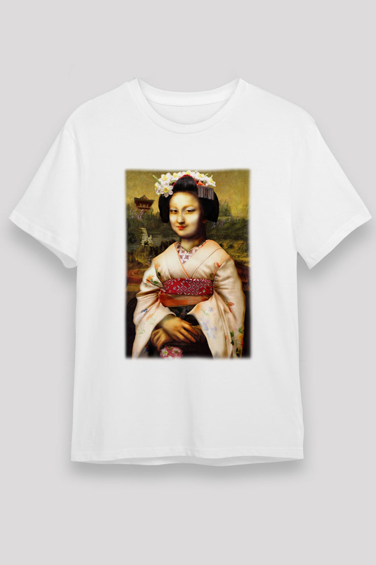 Mona Lisa Beyaz Unisex Tişört T-Shirt - TişörtFabrikası