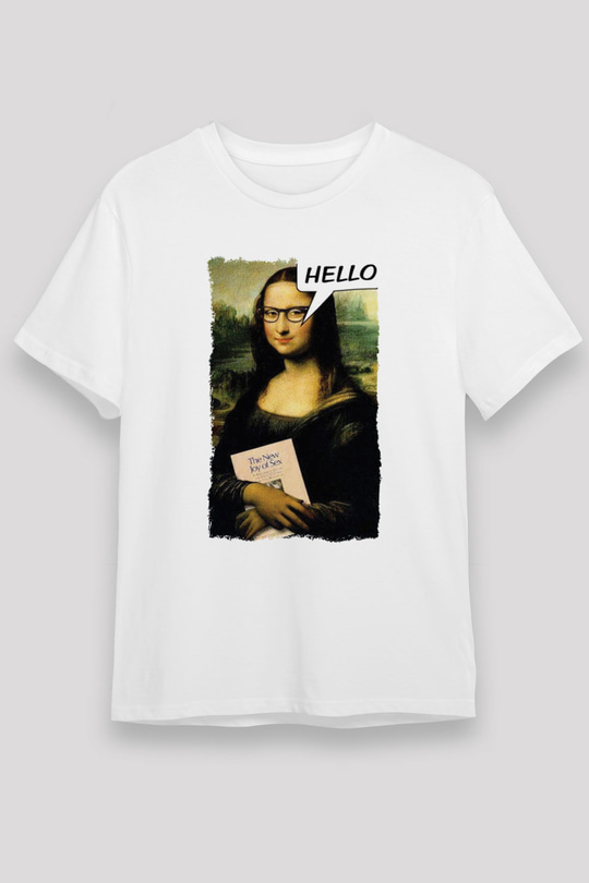 Mona Lisa Beyaz Unisex Tişört T-Shirt - TişörtFabrikası