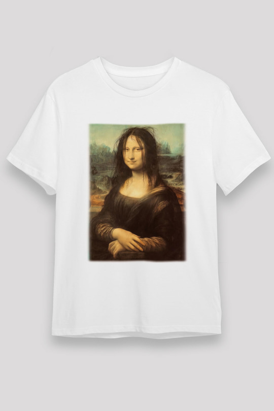 Mona Lisa Beyaz Unisex Tişört T-Shirt - TişörtFabrikası