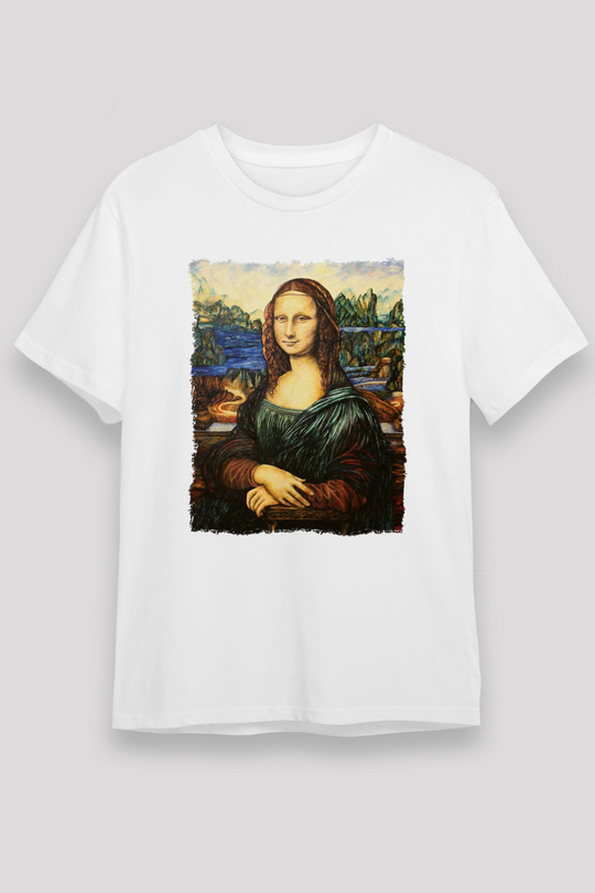 Mona Lisa Beyaz Unisex Tişört T-Shirt - TişörtFabrikası