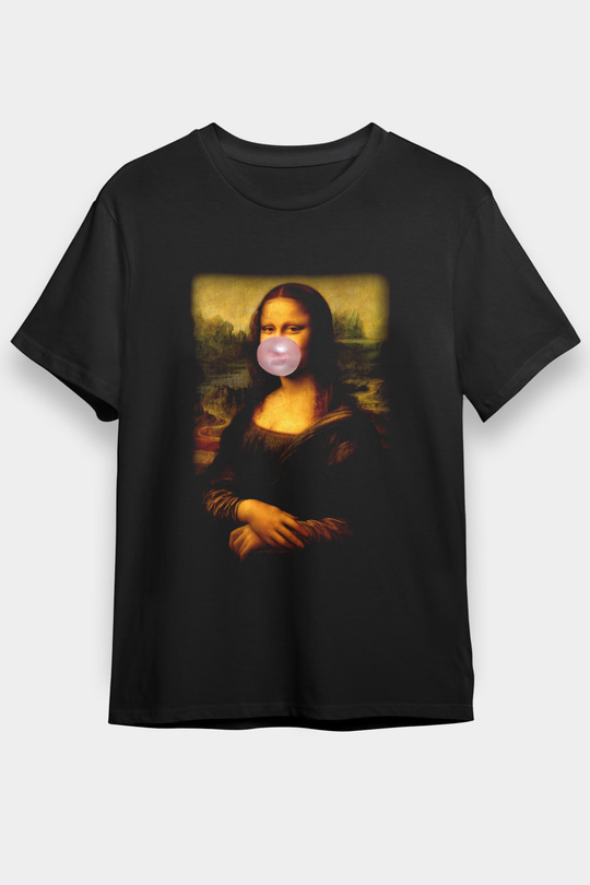 Mona Lisa Siyah Unisex Tişört T-Shirt - TişörtFabrikası