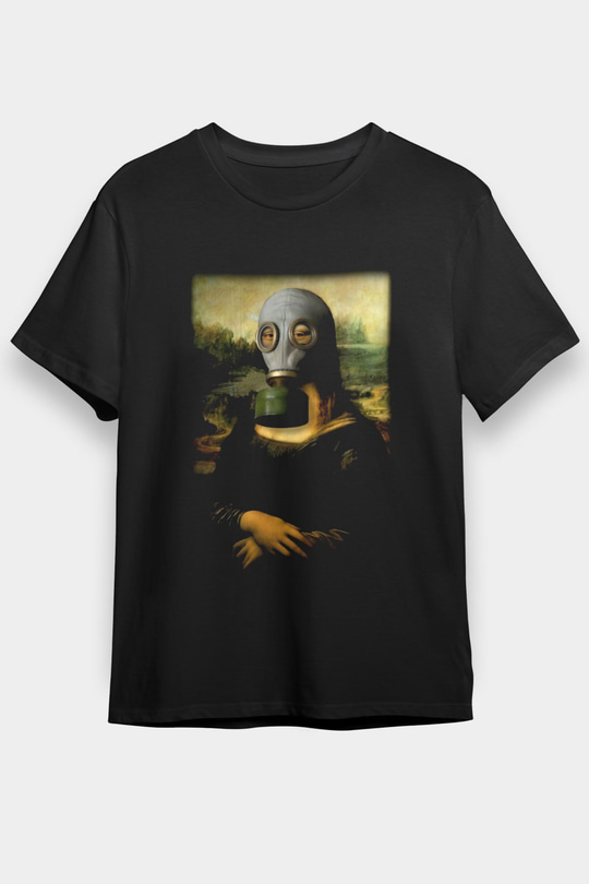 Mona Lisa Siyah Unisex Tişört T-Shirt - TişörtFabrikası
