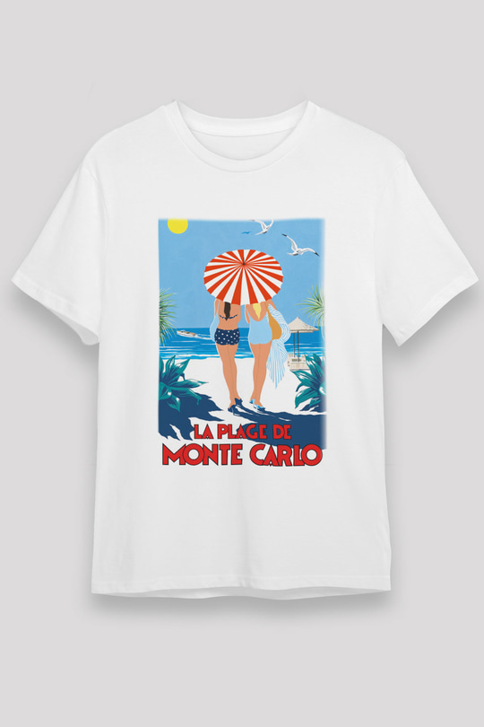Monte Carlo Beyaz Unisex Tişört T-Shirt - TişörtFabrikası