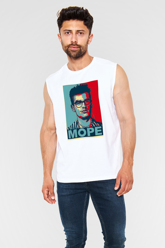 Morrissey Baskılı Beyaz Unisex Kolsuz Tişört - Tshirt
