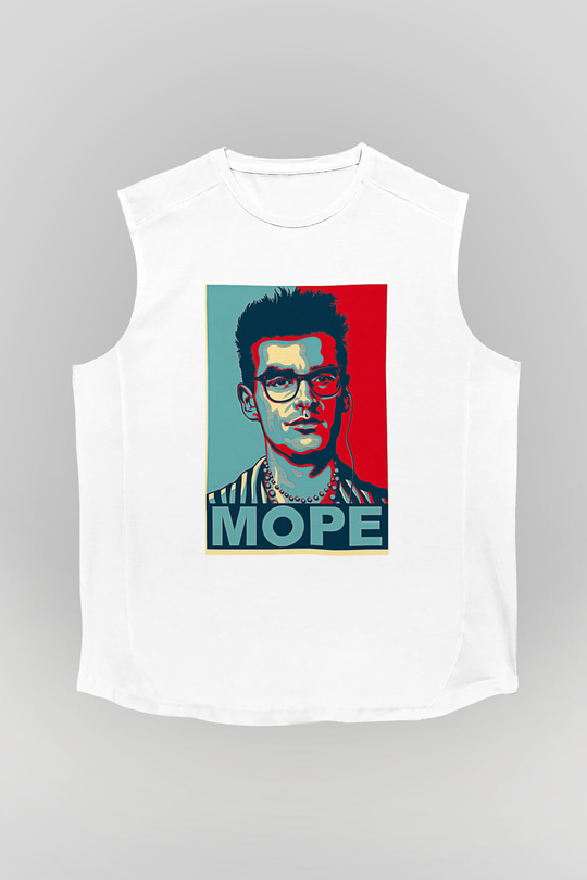 Morrissey Baskılı Beyaz Unisex Kolsuz Tişört - Tshirt