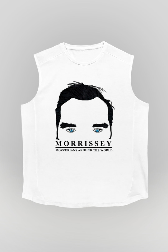 Morrissey Baskılı Beyaz Unisex Kolsuz Tişört - Tshirt