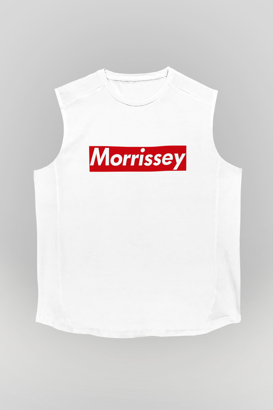 Morrissey Baskılı Beyaz Unisex Kolsuz Tişört - Tshirt