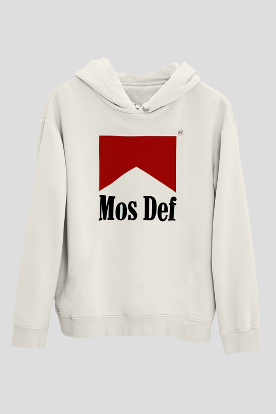 Mos Def Beyaz Unisex Kapüşonlu Sweatshirt