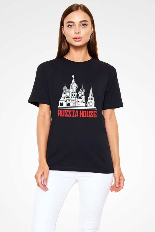 Moskova Kremlini Siyah Unisex Tişört T-Shirt - TişörtFabrikası