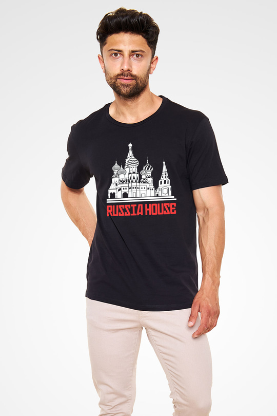 Moskova Kremlini Siyah Unisex Tişört T-Shirt - TişörtFabrikası