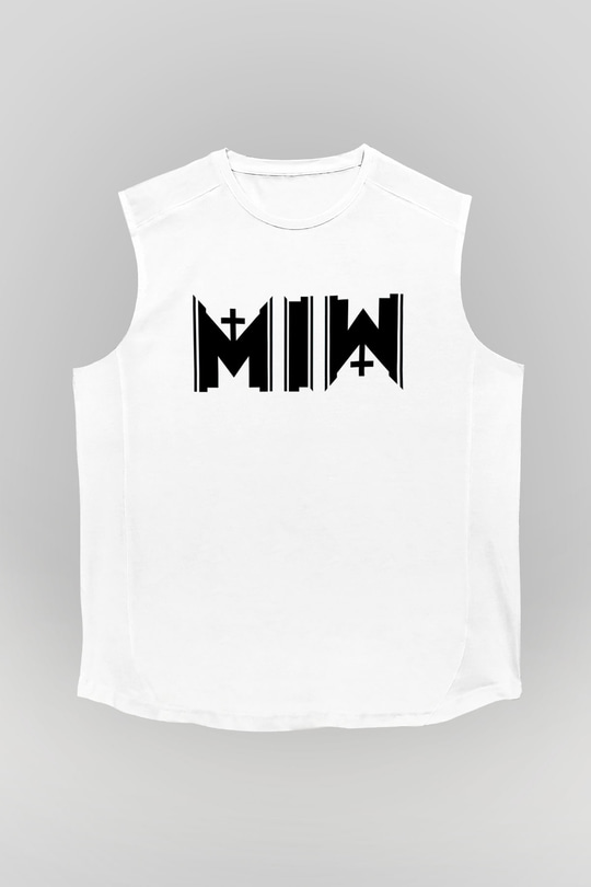 Motionless in White Baskılı Beyaz Unisex Kolsuz Tişört - Tshirt