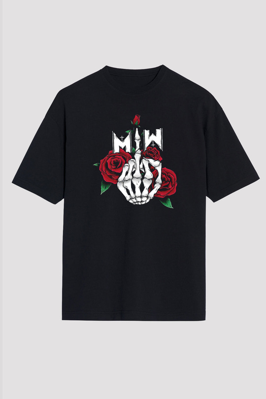 Motionless in White Baskılı Unisex Siyah Oversize Tişört - Tshirt
