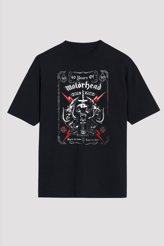 Motörhead Siyah Unisex Oversize Tişört T-Shirt
