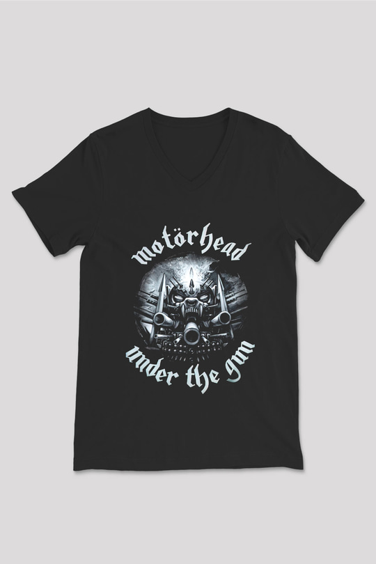 Motörhead Under The Gun Siyah Unisex V Yaka Tişört T-Shirt