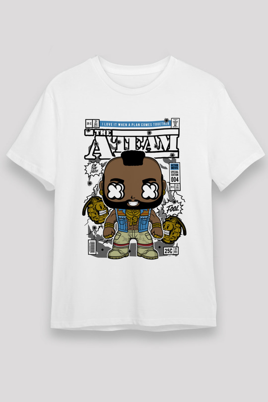 Mr T Baskılı Unisex Beyaz Tişört